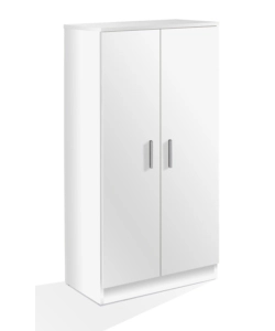 ARMADIO SCARPIERA BIANCA CON 2 ANTE, 55X108X36 CM